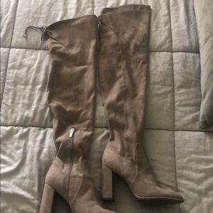 Marc Fisher Gray Suede Knee High Boots